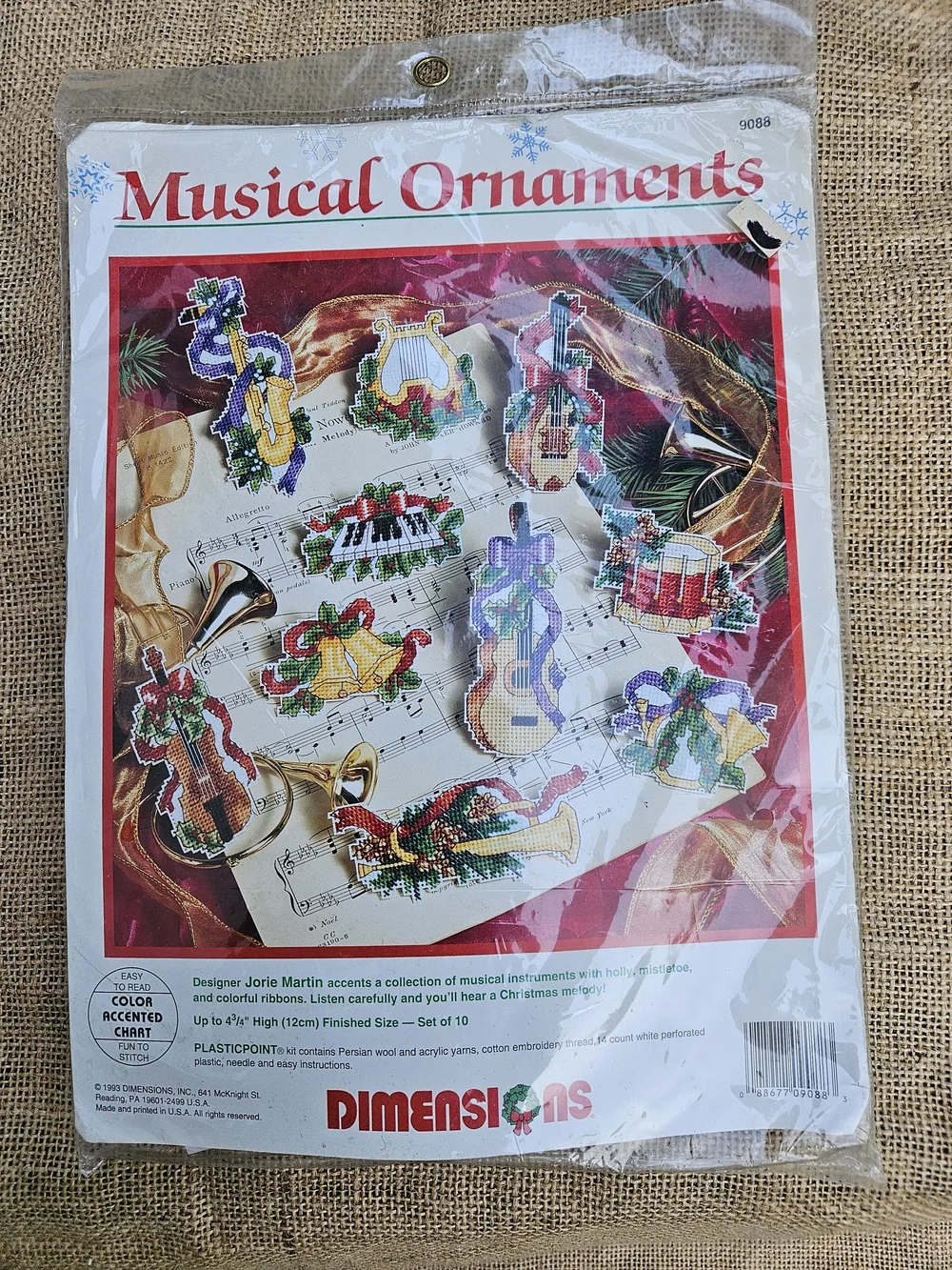 Musical Instruments Ornaments Kit Sealed Vintage Christmas Craft Supply
